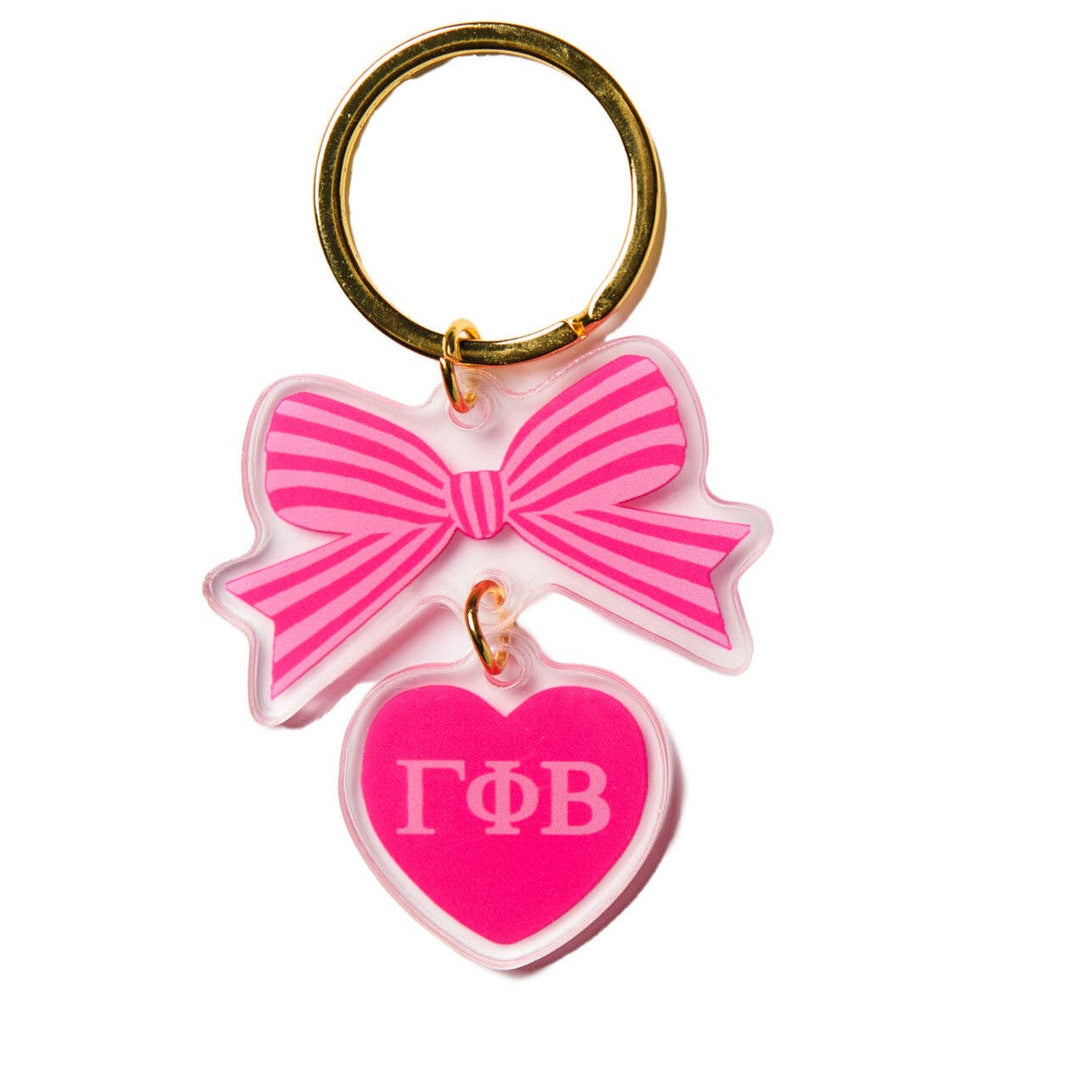 Sorority BOW-DACIOUS Keychain: Gamma Phi Beta