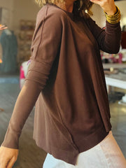 Essential Cashmere Blend Sweater | Chocolate