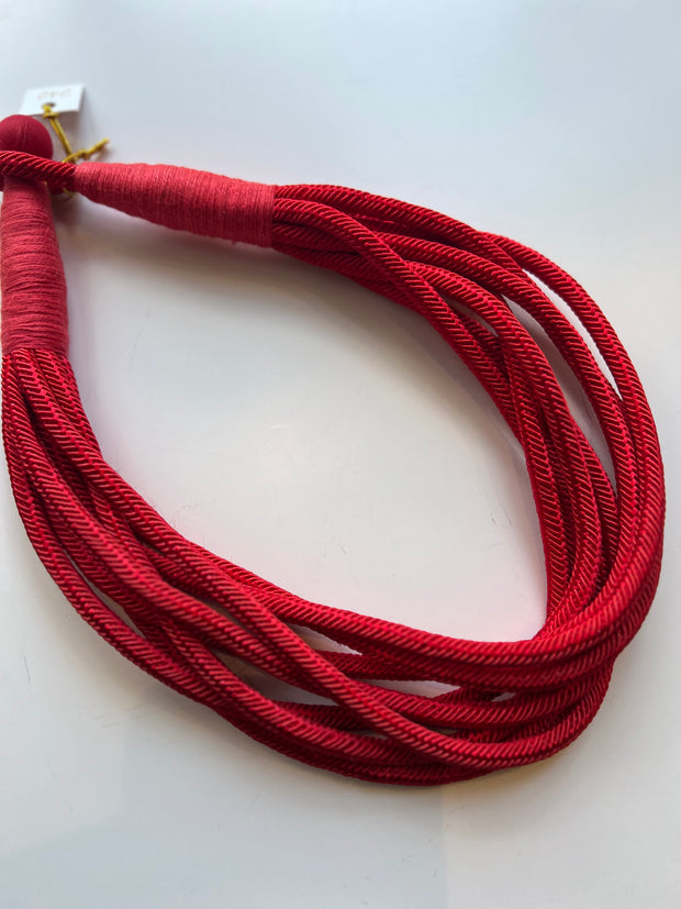 Gameday Slub 8 Strand Necklace | Red