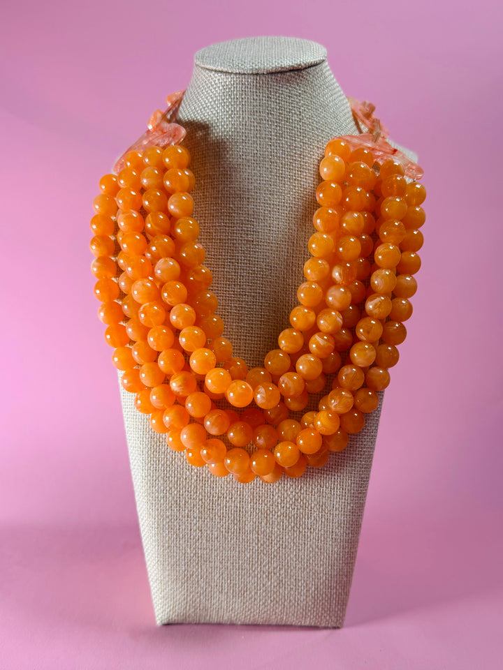 7 Layer Necklace | Orange