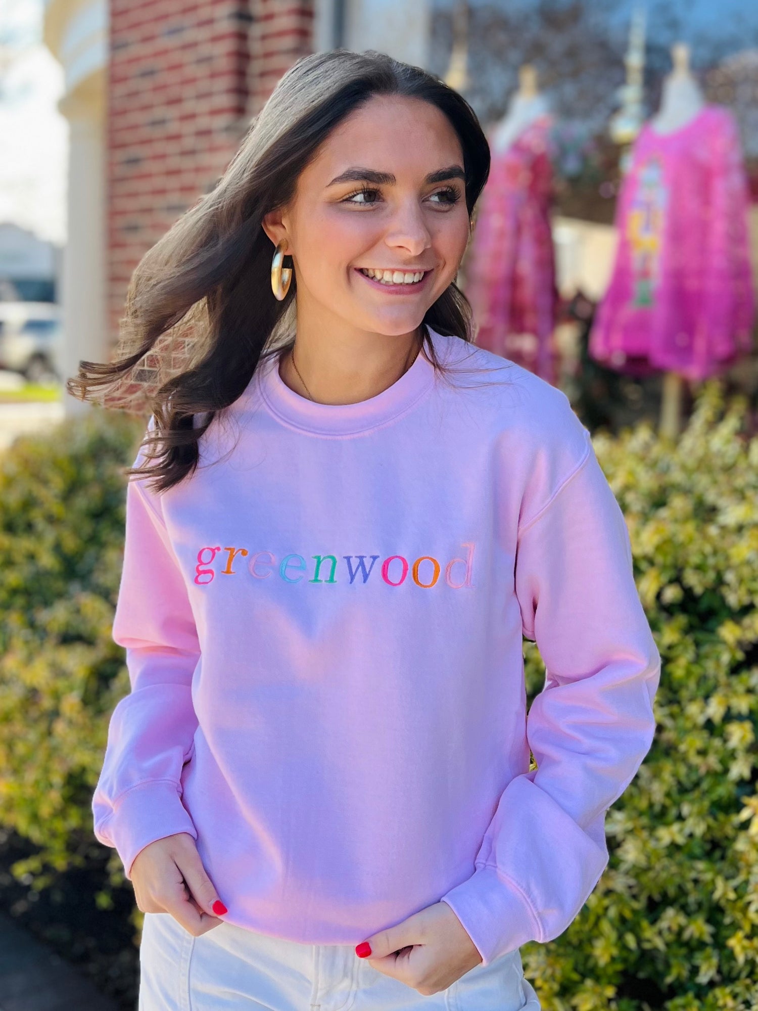 Colorful Greenwood Sweatshirt | Light Pink