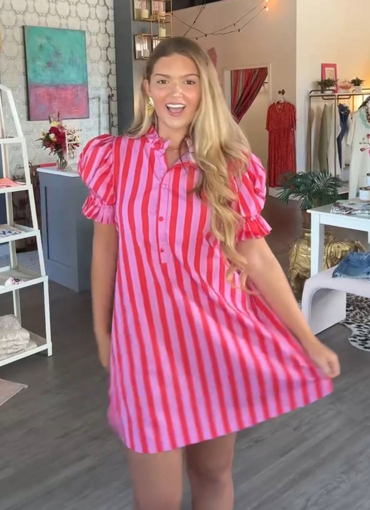 Summer Stripes Tie Back Dress