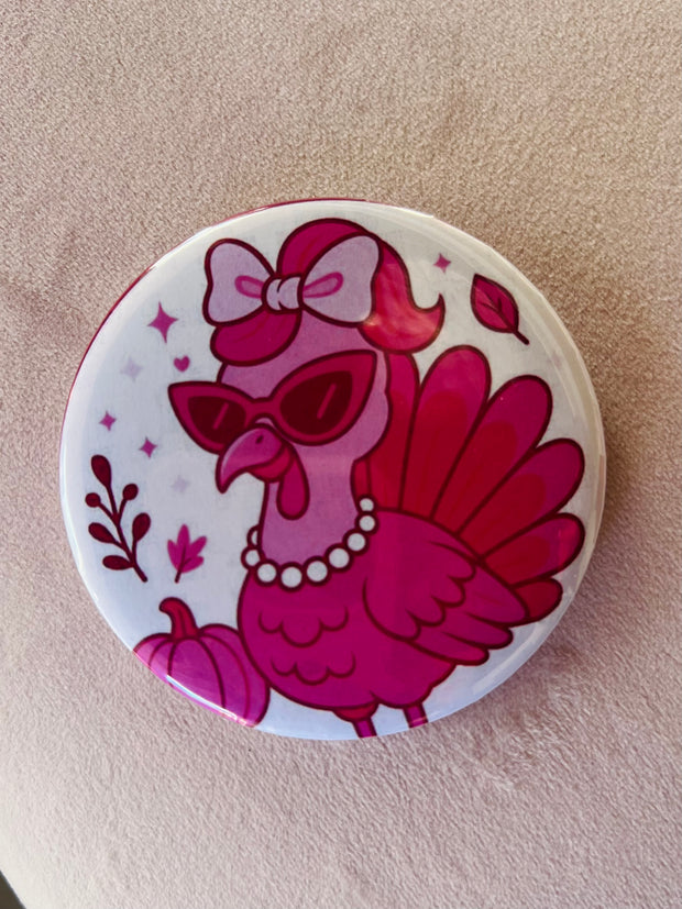 Sassy Pink Turkey Button