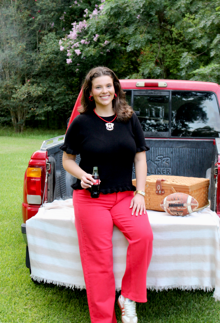 Vintage High Rise Straight | Red