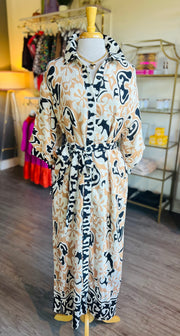 Mixed Border Maxi Dress