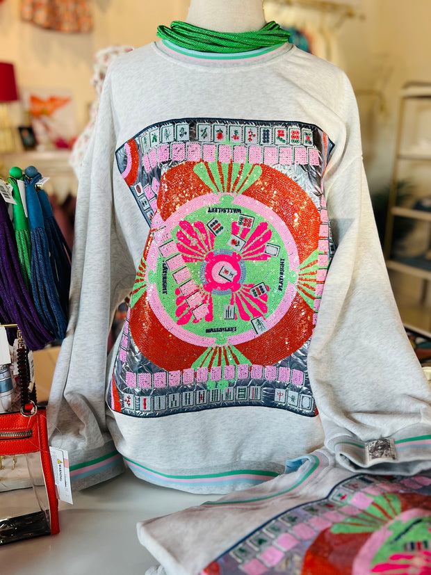 Grey Multi Mahjong Table Sweatshirt