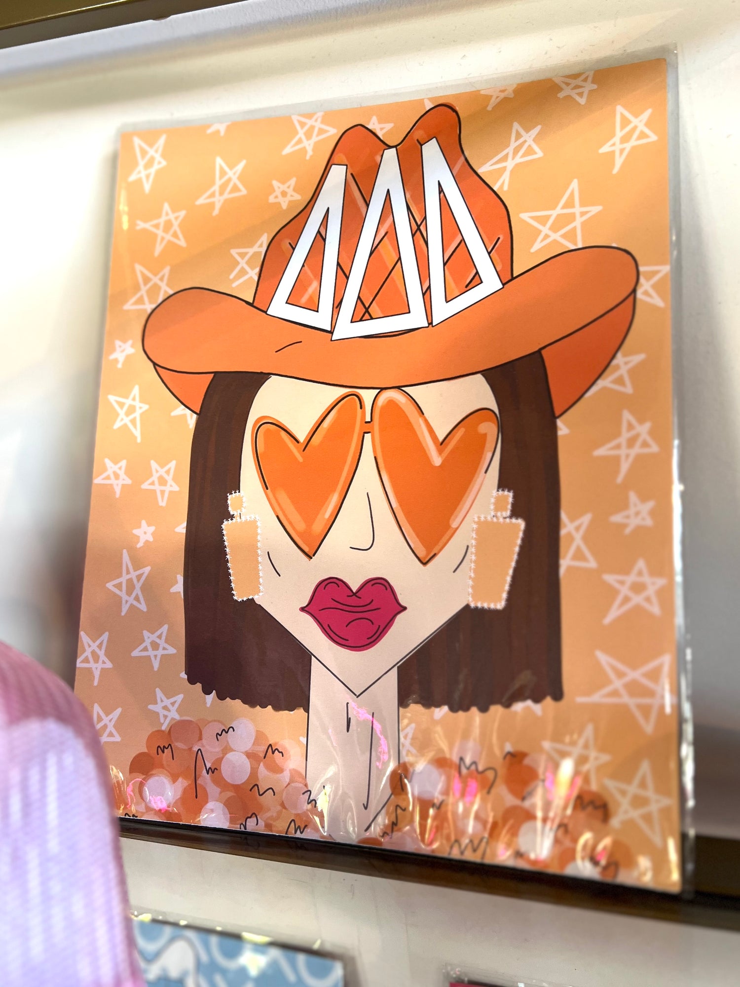 DELTA DELTA DELTA Orange Funky Cowgirl 8x10 Print