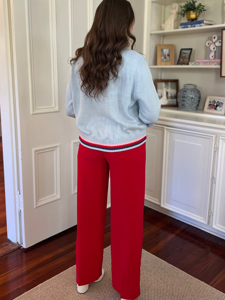 High Waisted City Trouser | Red