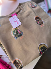 Olive Scattered Turkey Sweatshirt