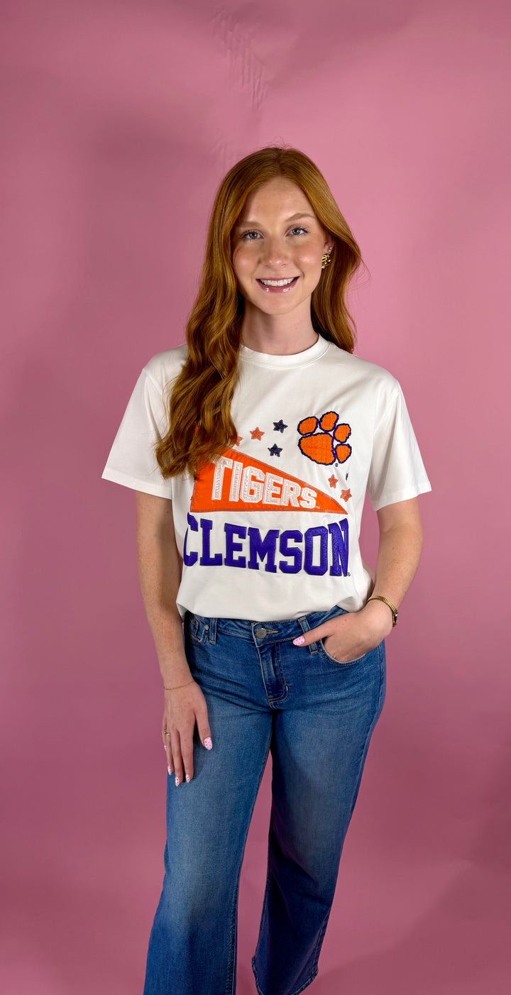 Clemson Pennant Sparkle Tee