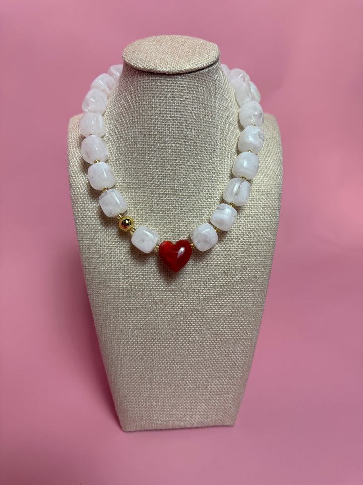 Marble Cube Specialty Necklace | Clear