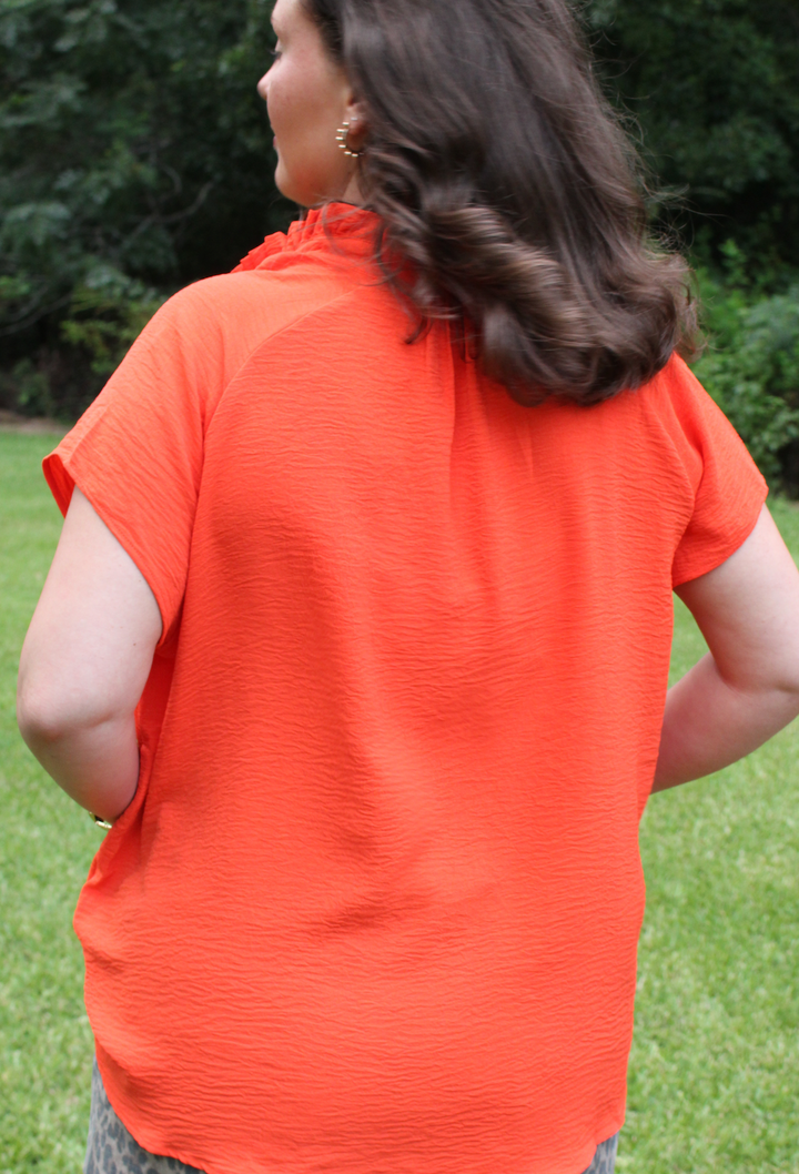 Catherine Button Down Blouse | Orange