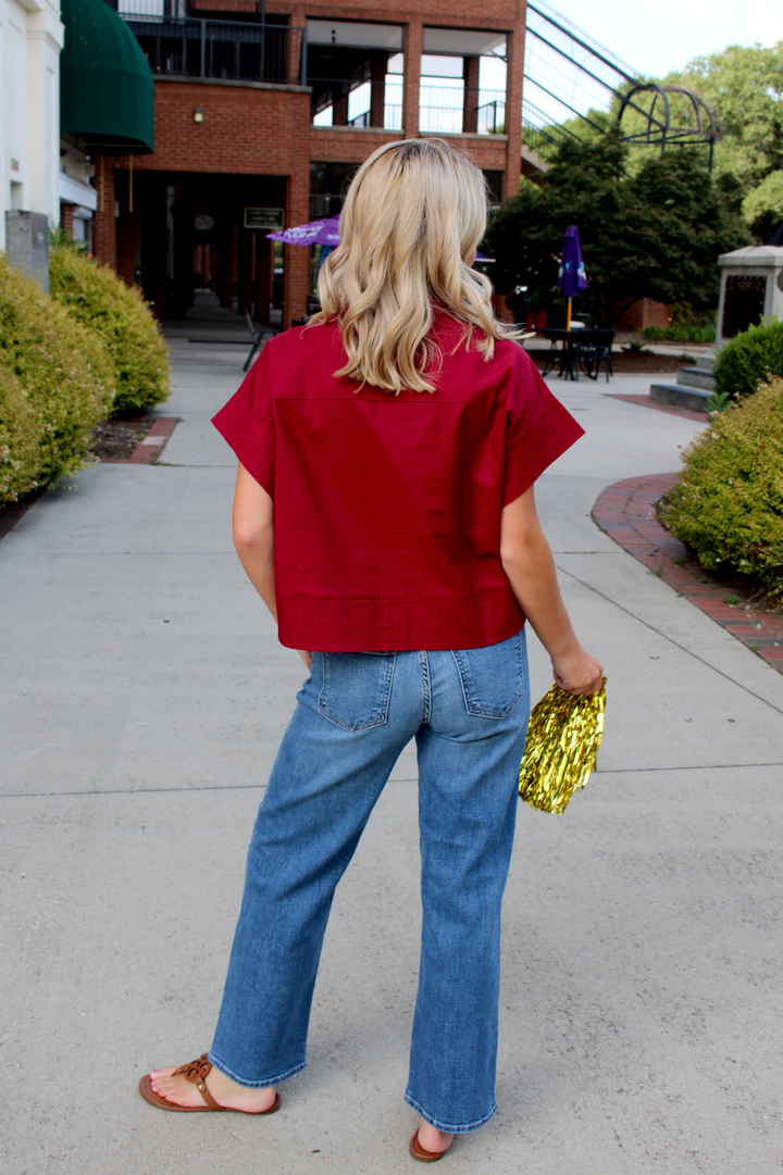 Blakely Button Up Blouse | Merlot