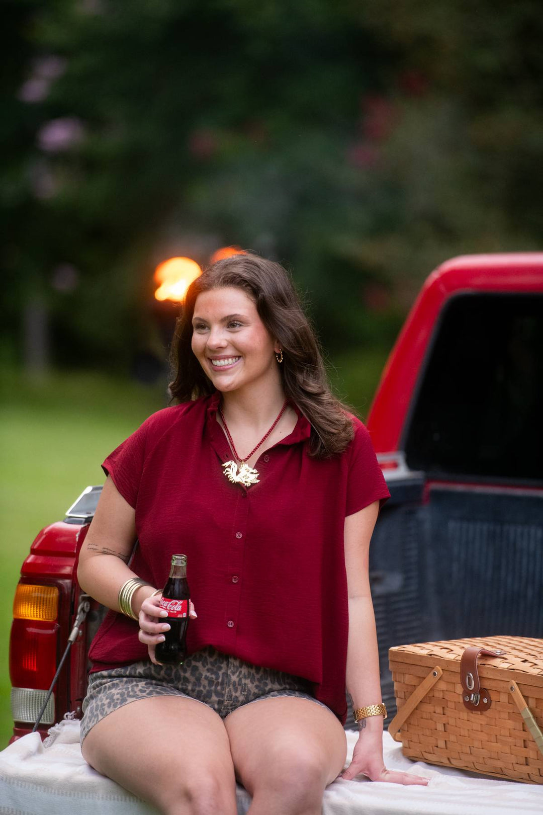 Catherine Button Down Blouse | Garnet
