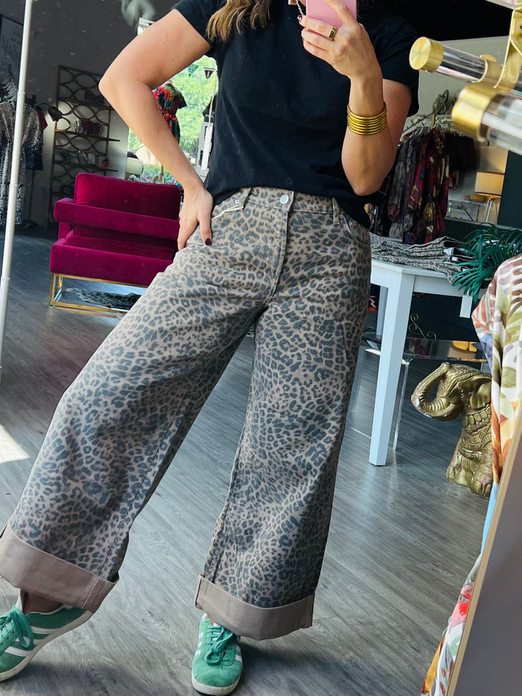 Marli Denim Leopard Pant