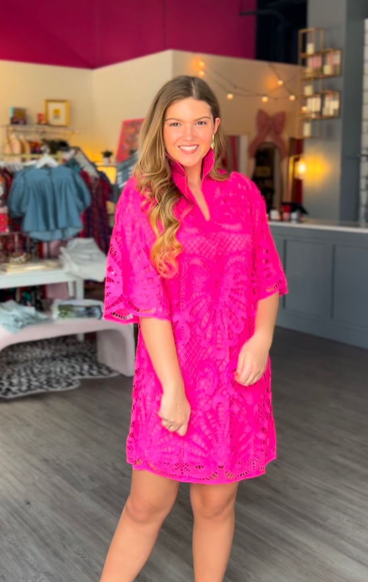 La Vida Lace Tunic Dress | Pink