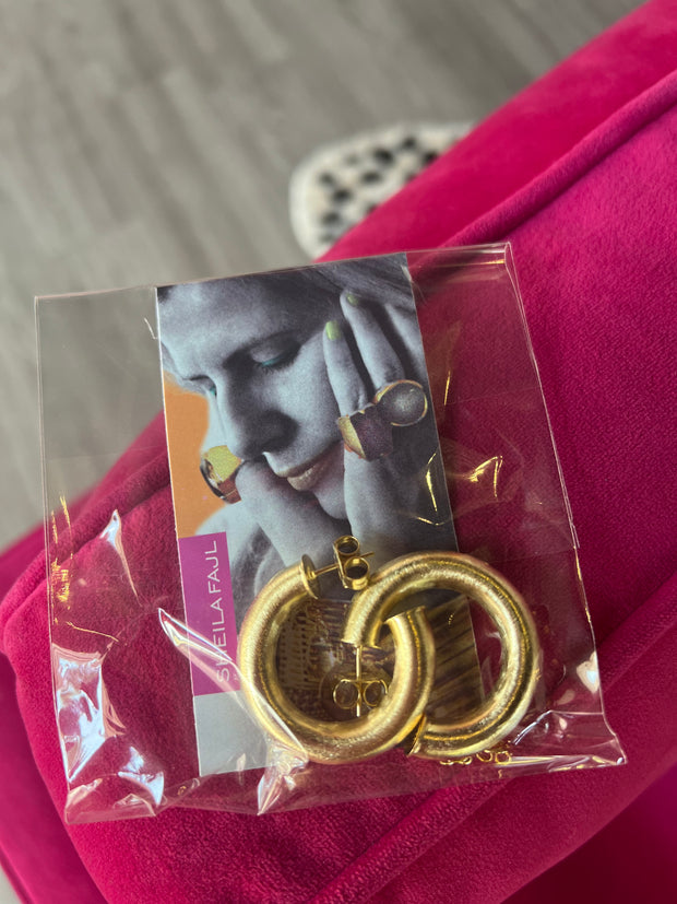 Sheila Fajl Small Chantal Hoop - brushed 18K GOLD