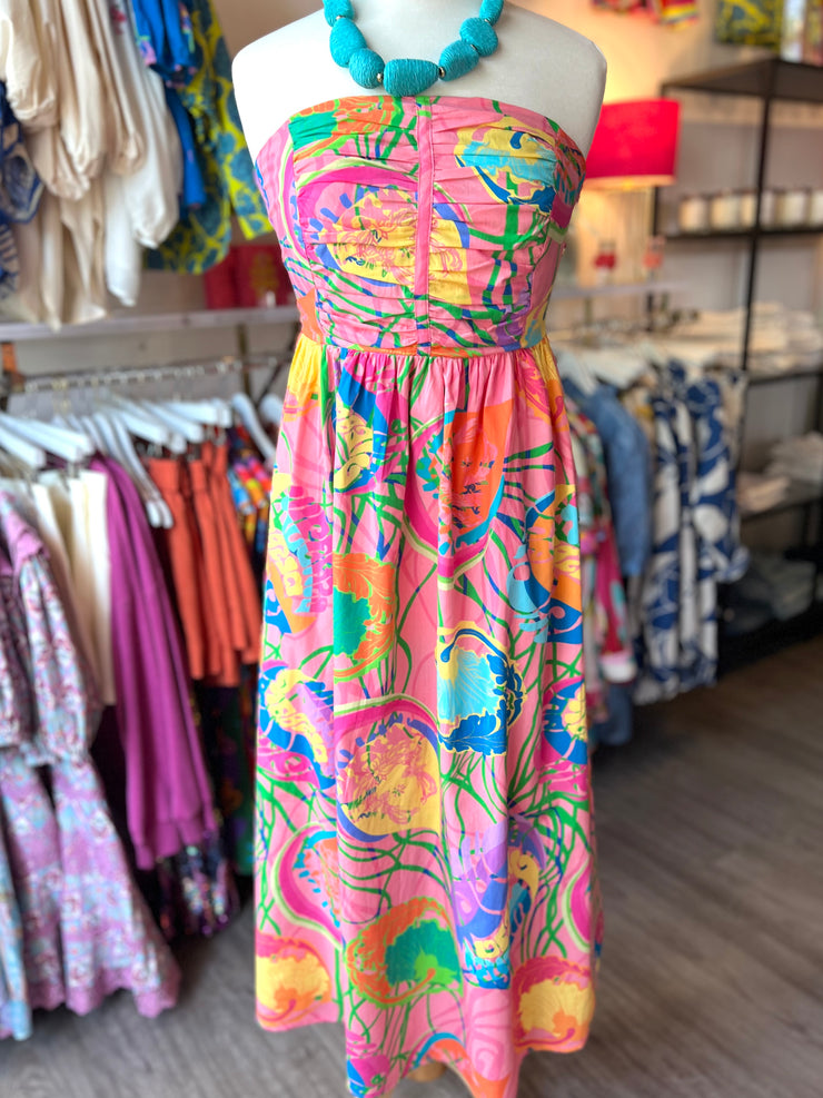 Funky Ribbon Party Strapless Dress
