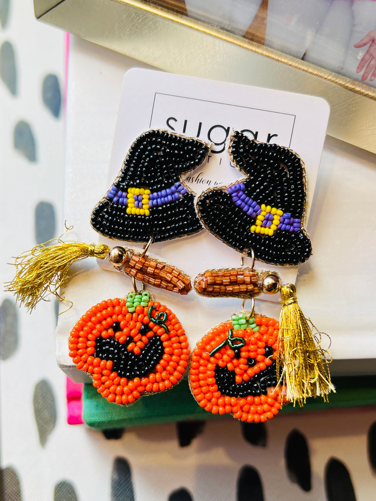 Witchy Pumpkin Earring