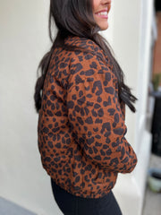 Leapin' Leopard Puffer Jacket - SMALL