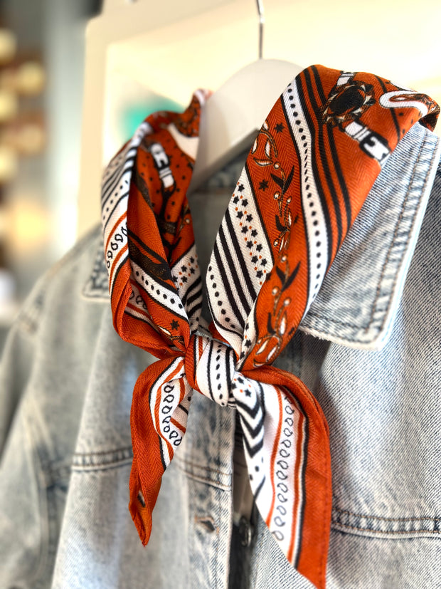 Round Here Scarf | Orange Equestrian