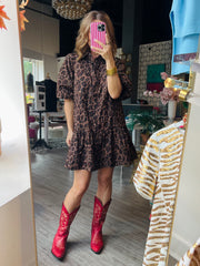 Sandi Ruffle Leopard Dress