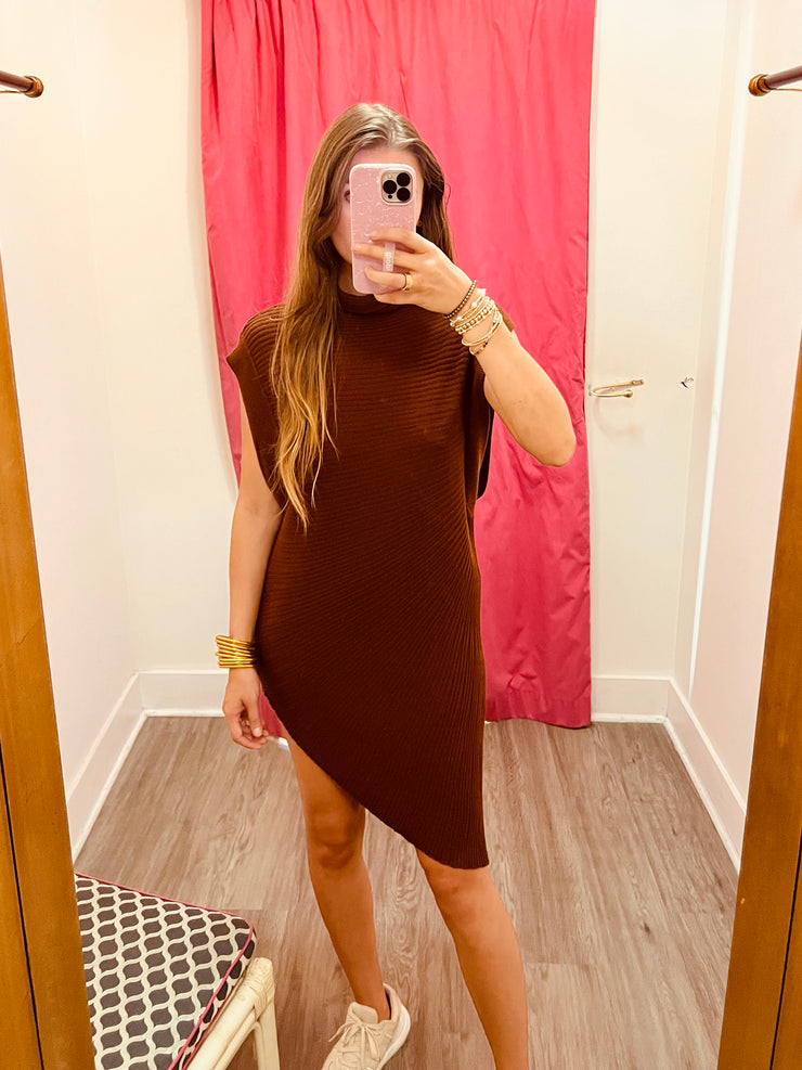 Asymmetrical Amy Tunic | Coffee Brown