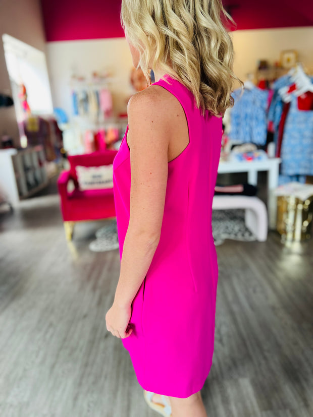 Danica V Neck Dress | Fuchsia