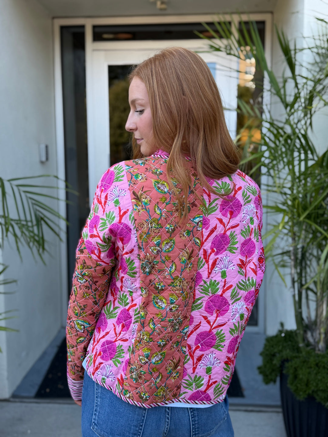 Patchwork Quilted Jacket | Pink