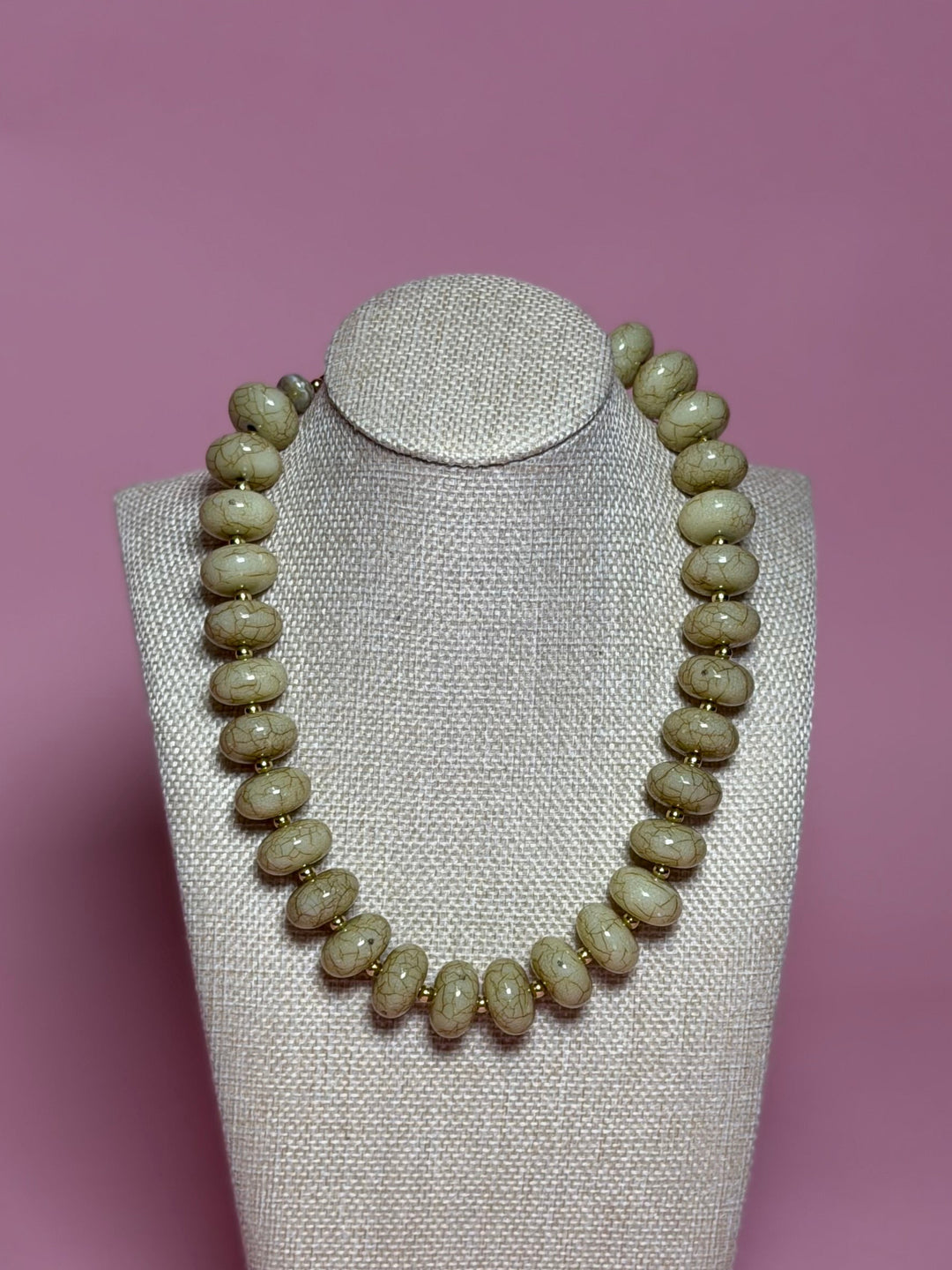 Rondelle Bead Necklace | Taupe