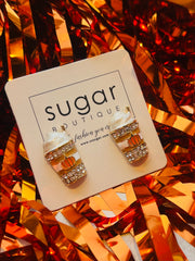 Pave Pumpkin Spice Latte Stud