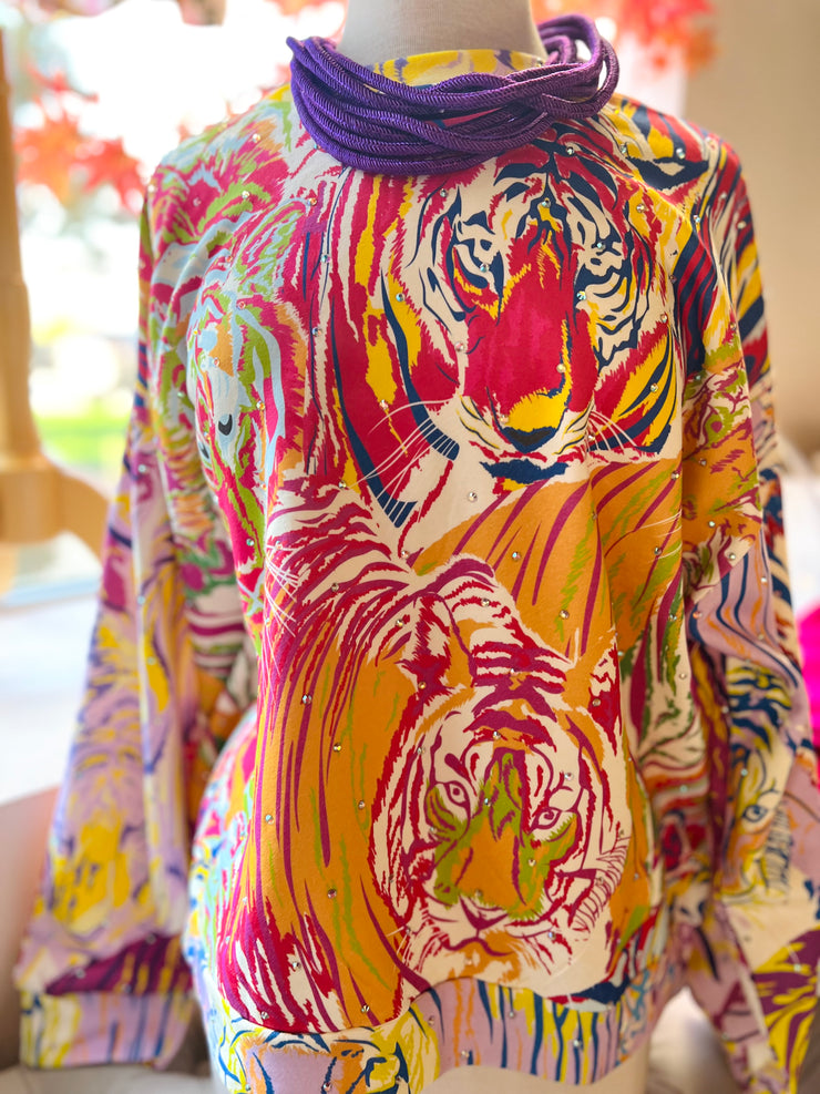 Rainbow Multi Abstract Tiger Sweatshirt