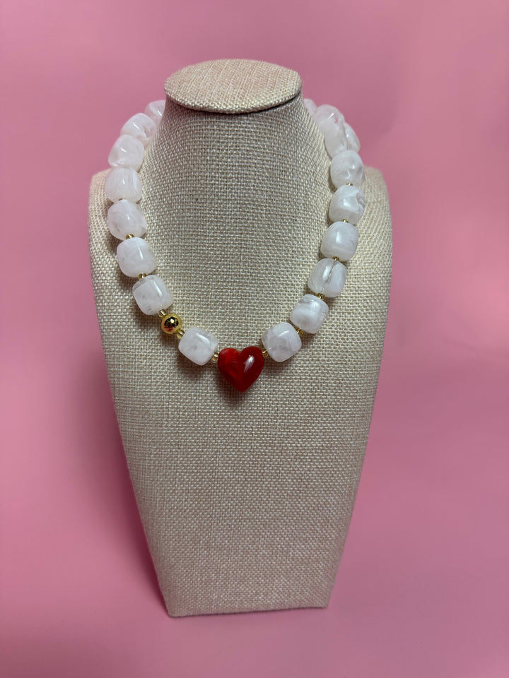 Marble Cube Specialty Necklace | Clear