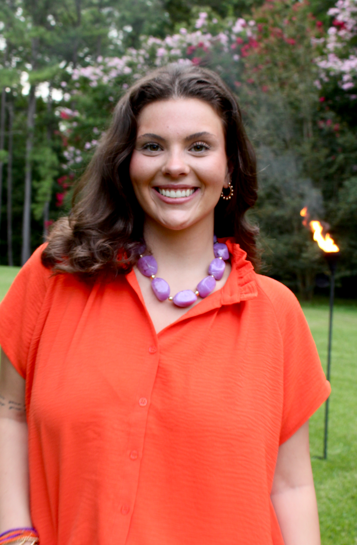 Catherine Button Down Blouse | Orange