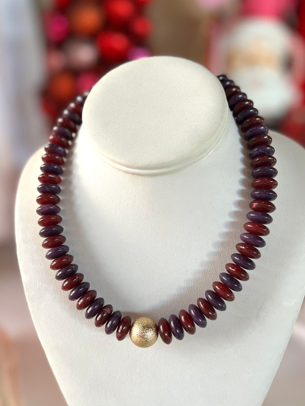 Beaded Necklace with Gold Accent | MAROON