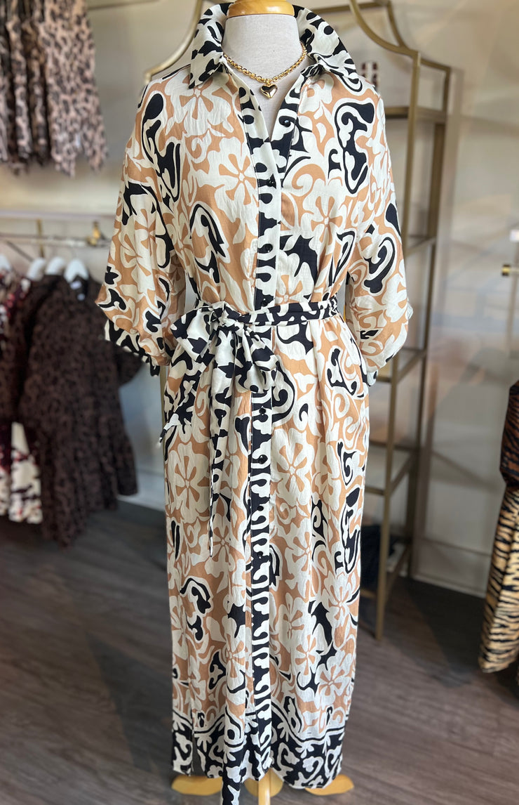 Mixed Border Maxi Dress