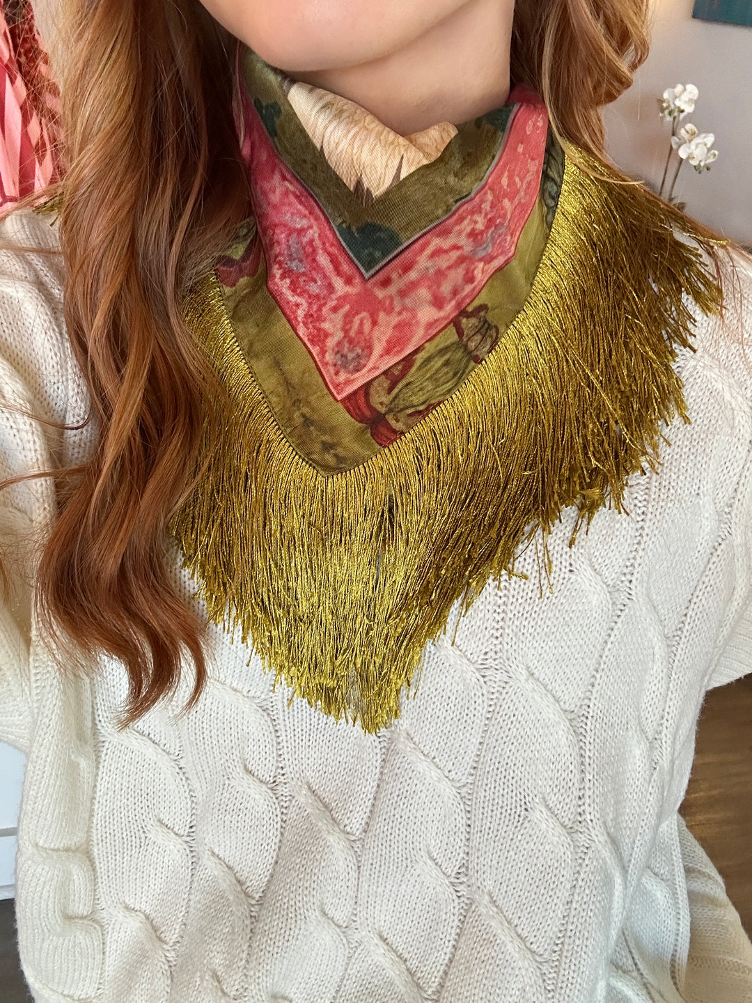 Fringe Crane Scarf