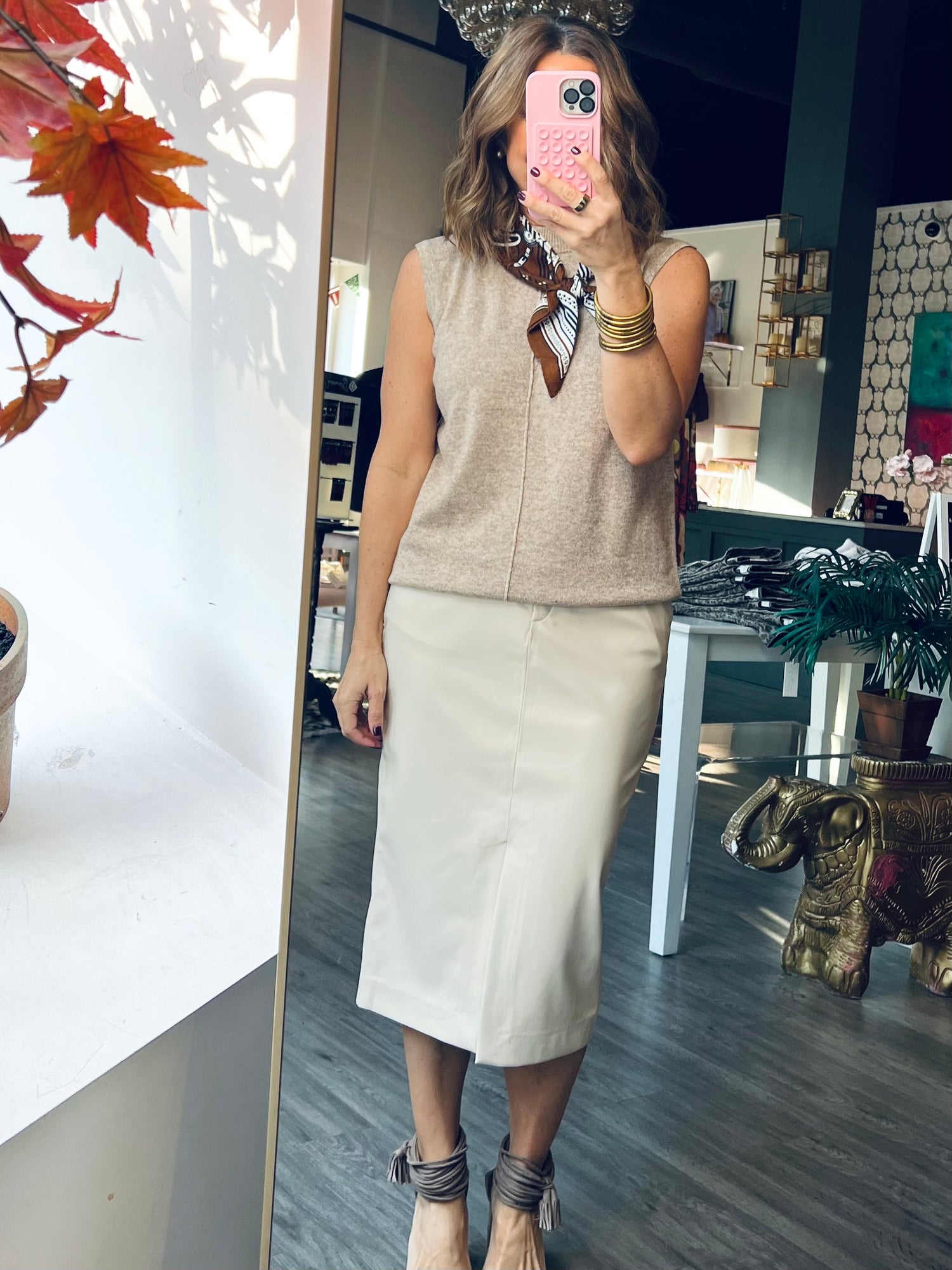 Teton Vegan Leather Skirt