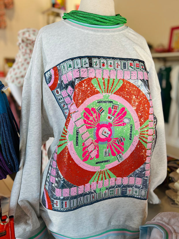 Grey Multi Mahjong Table Sweatshirt