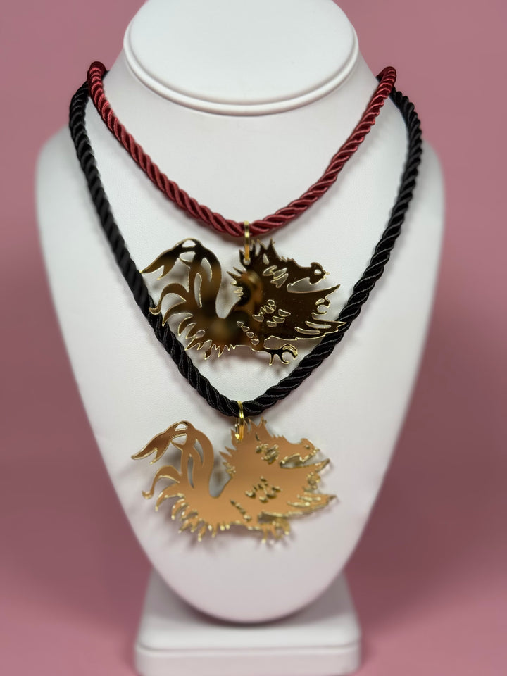 Game Day Mascot Necklace | Gamecock on Black