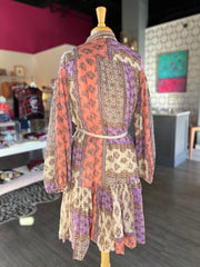 Boho Floral Braid Tie Dress