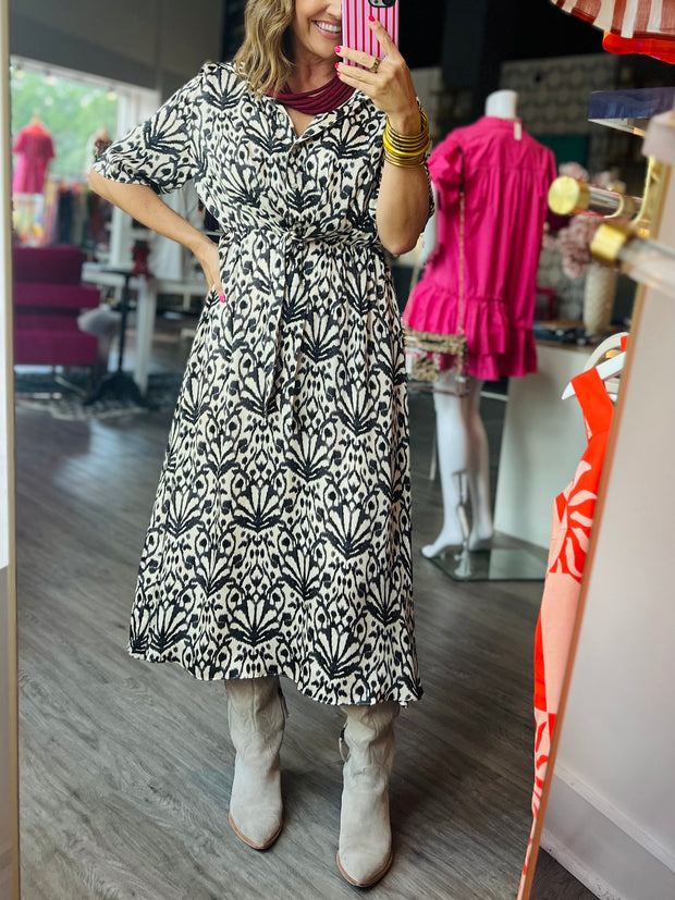 Ikat Blossom Midi Maxi