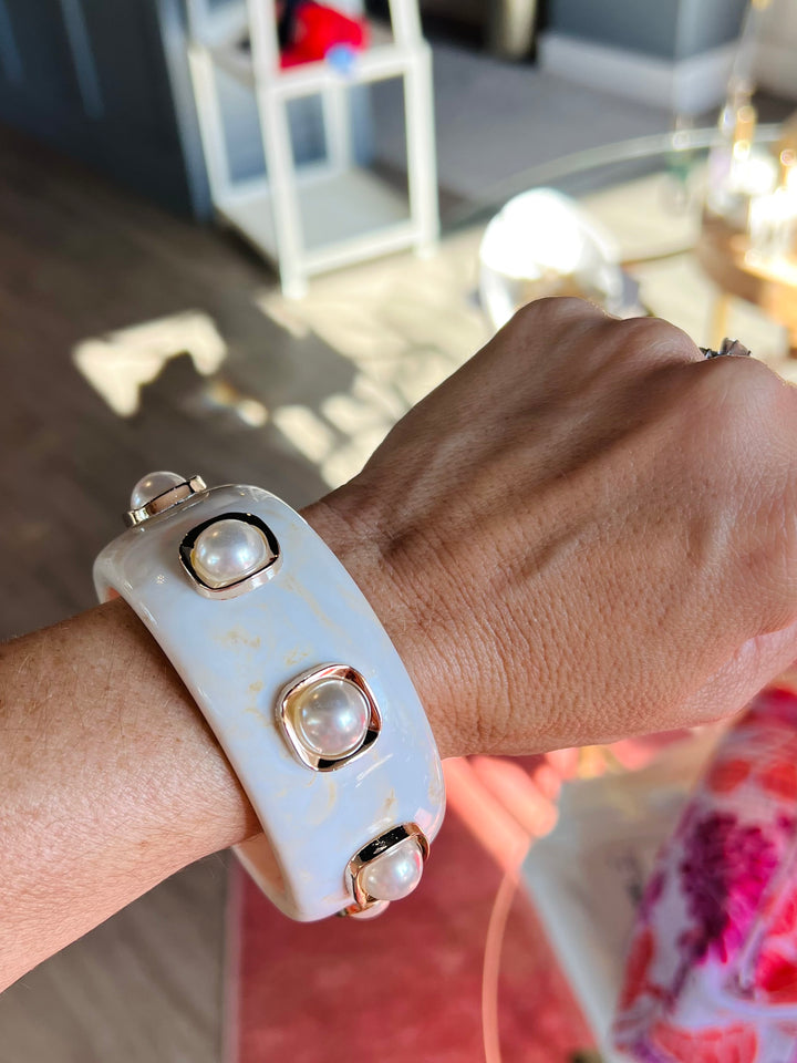 Rome Pearl Marble Bangle