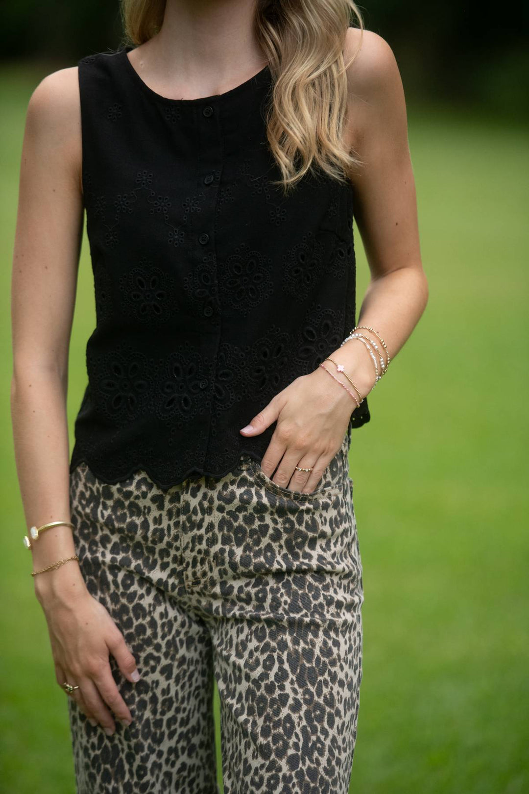 Vintage High Rise Straight Denim | Leopard