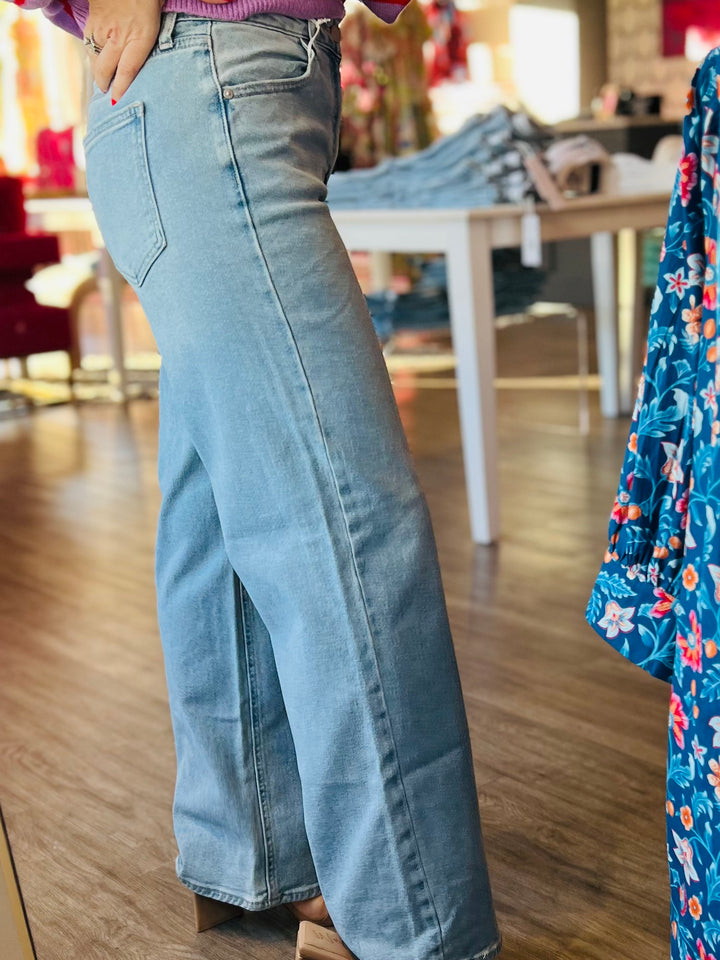 High Rise Full Length Straight | Light Denim