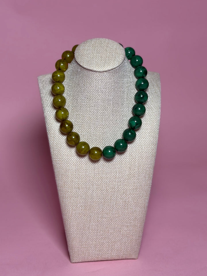 Marble Glaze Necklace | Multi Green