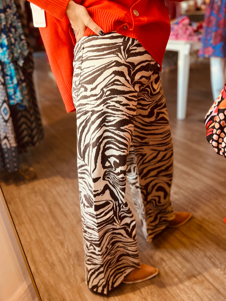 Wild Safari Wide Leg Pant | Chocolate