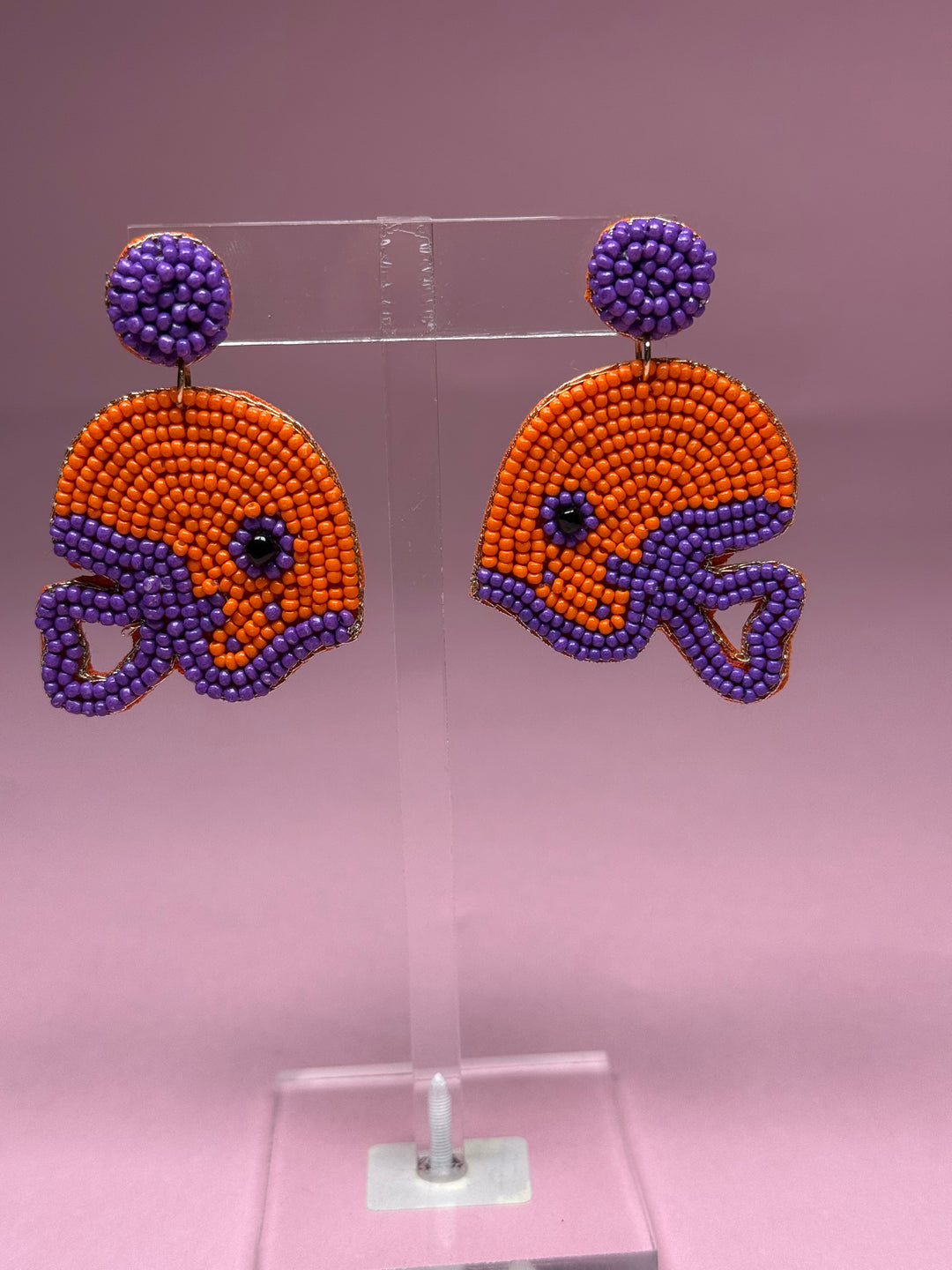 Stadium Style Earrings | Orange + Purple