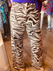 Wild Safari Wide Leg Pant | Chocolate