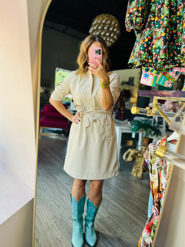 Dutton Vegan Faux Leather Dress